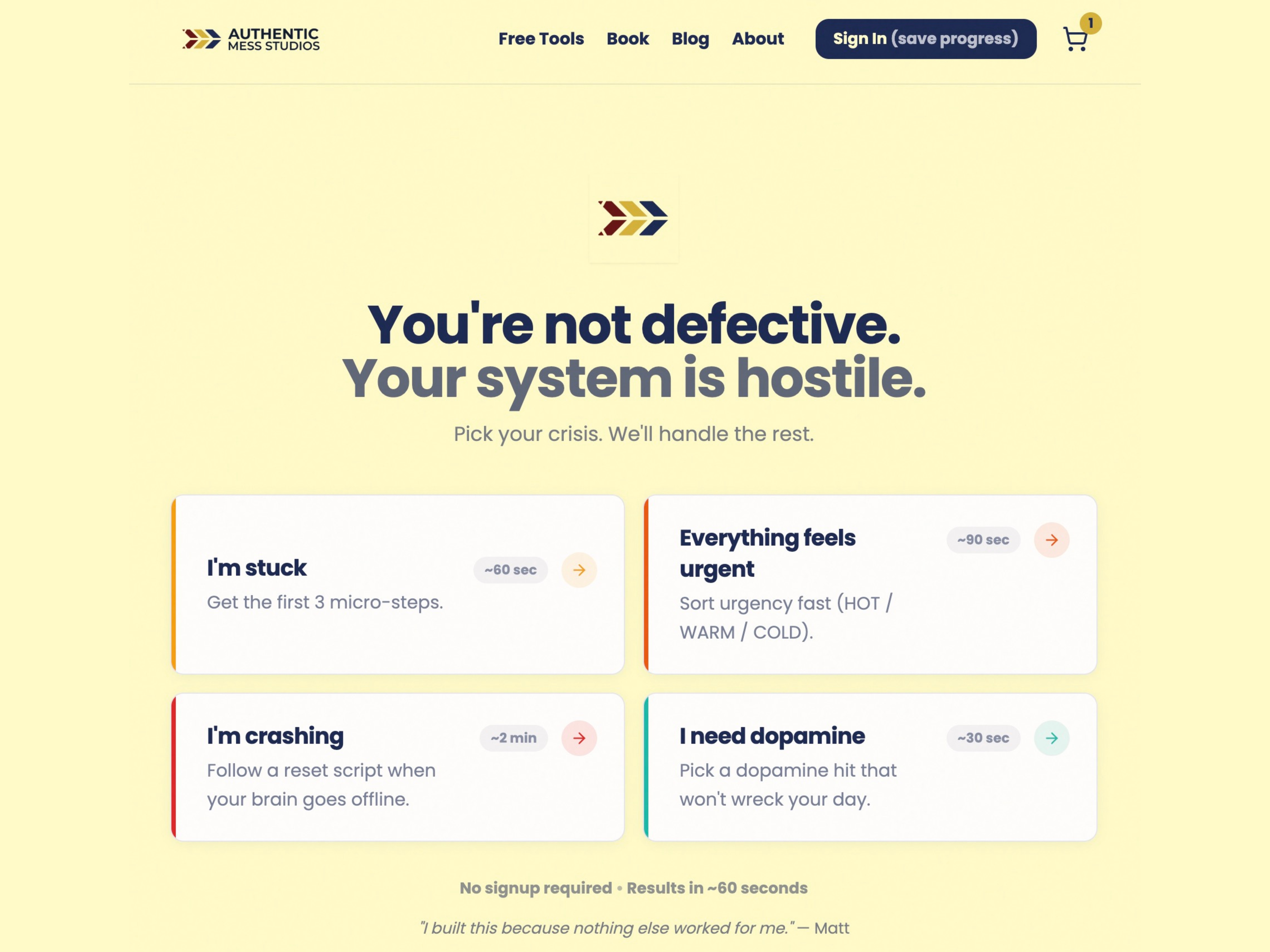 Authentic Mess Studios - A resource site for neurodivergent people